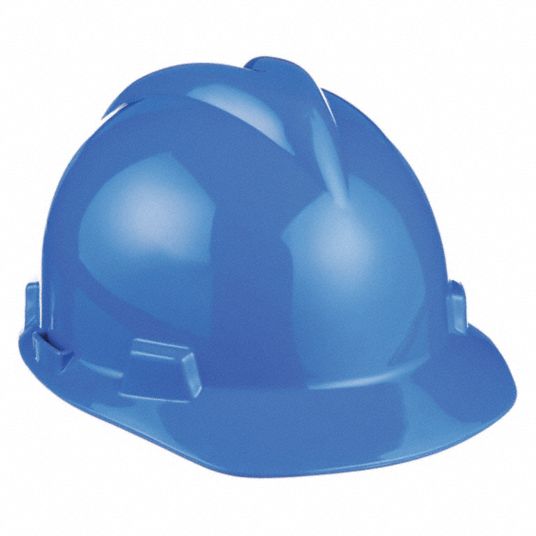 Hard Hat Blue No Graphics Pinlock Polyethylene MSA Basic Colors V Gard R Pinlock