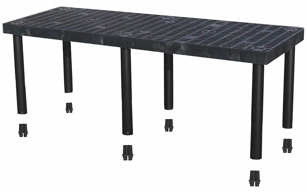 Plastic Shelving: 66 in x 24 in, 24 in Overall Ht, 1 Shelves