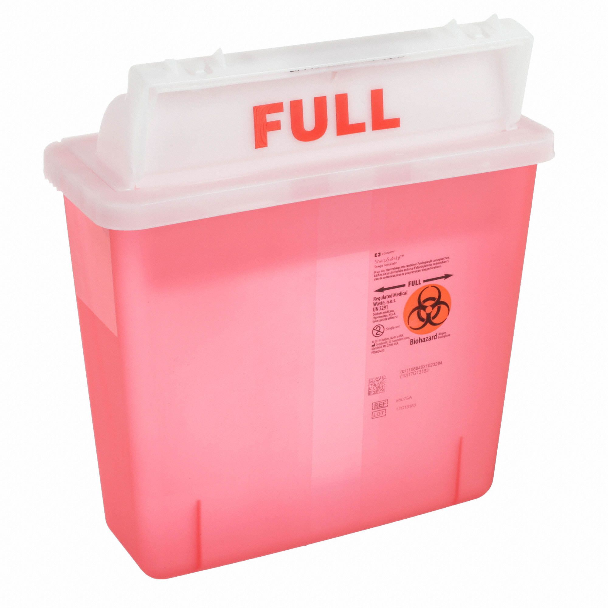 COVIDIEN Sharps Container, Counter Balance, 11 1/2 in Height, 10 3/4 in