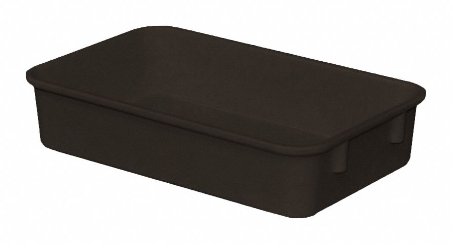 Nesting Tote: 0.4 gal, 9 3/4 in x 6 1/8 in x 2 1/8 in, -60°F to 250°F, Black