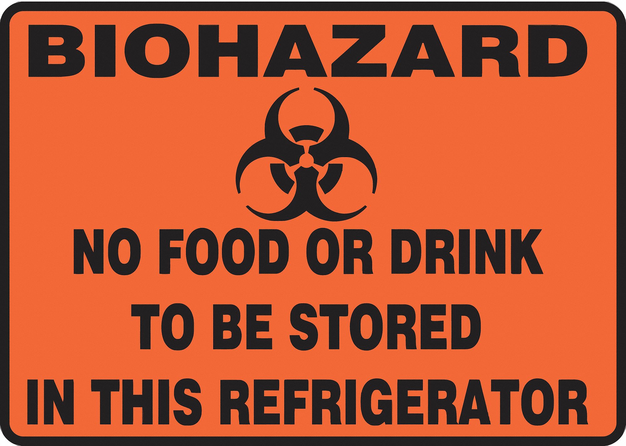 SAFETY SIGN BIOHAZARD NO FOOD VIN