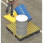 DRUM SPILL CONTAINMENT PALLET, FOR 4 DRUMS, 66 GALLON CAPACITY, BLACK