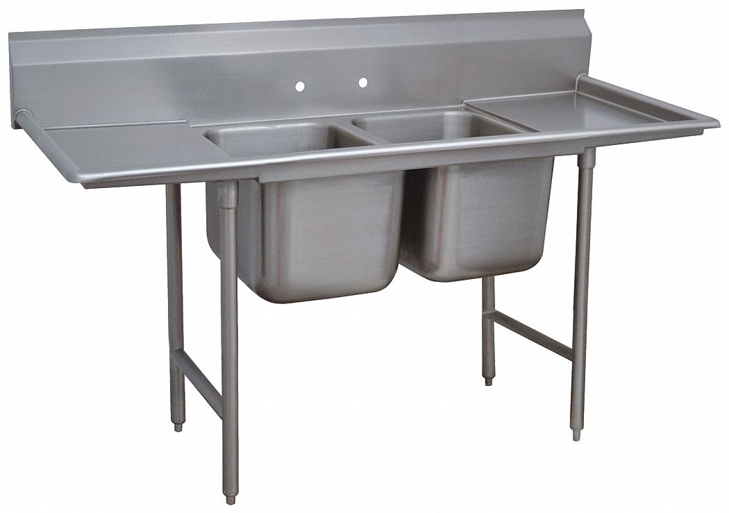 Scullery Sink: 2 Bowls, 42 in Overall Ht, 101 in Overall Lg, 31 in Overall Wd