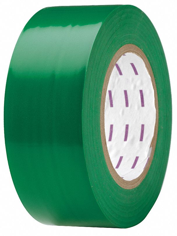 FLOOR MARKING TAPE, GENERAL PURPOSE, SOLID, GREEN, 2 IN X 180 FT, 5 MIL THICKNESS