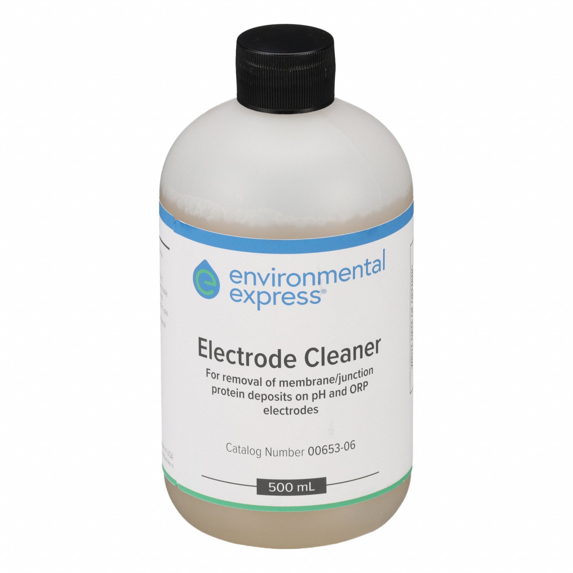 Electrode Cleaning Solution: 500 mL, Liquid, 12 mo Shelf Life, Bottle, Plastic, ACS, Solution, 1