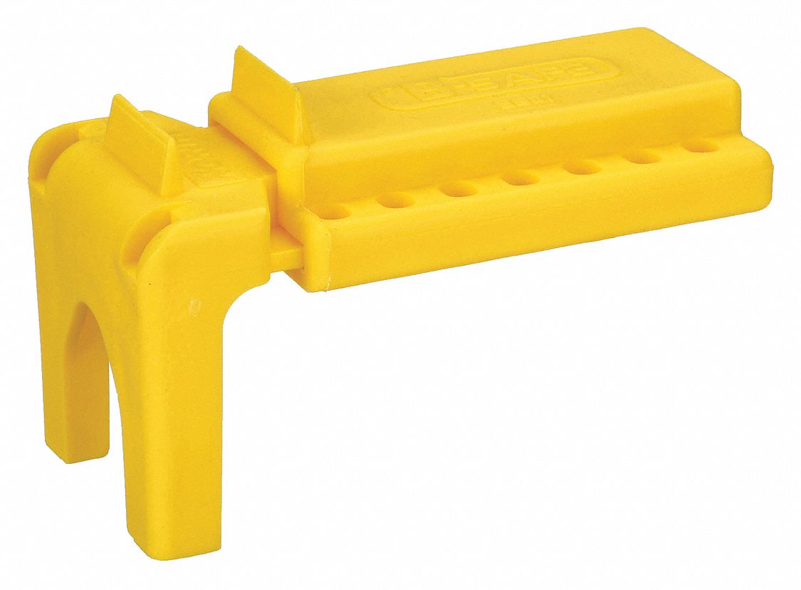 Ball Valve Lockout, Polypropylene, Yellow - Grainger