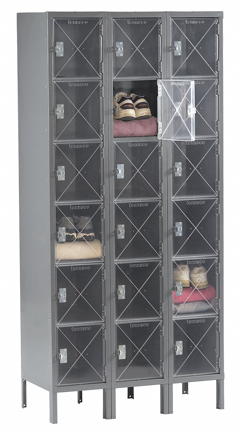 BOX LOCKER,ASSEMBLED,STEEL,GRAY