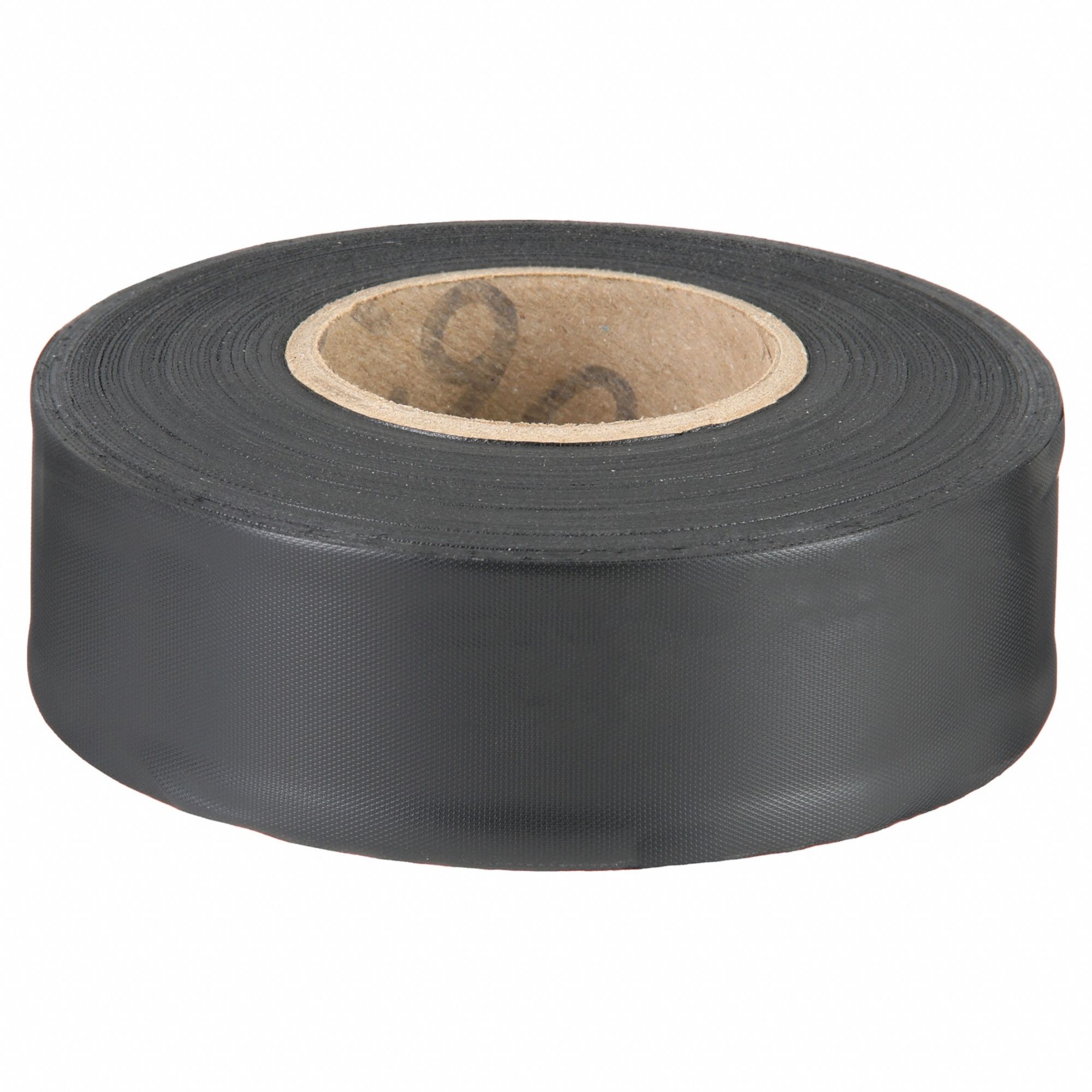 Flagging Tape: Black, No Legend, No Pattern, 300 ft Lg, 1 3/16 in Wd, Vinyl
