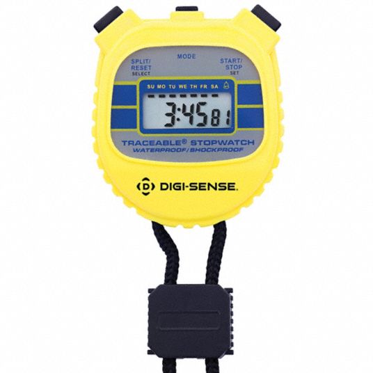 TRACEABLE Stopwatch +/0.01 Accuracy, 1/4 in LCD, Calibration