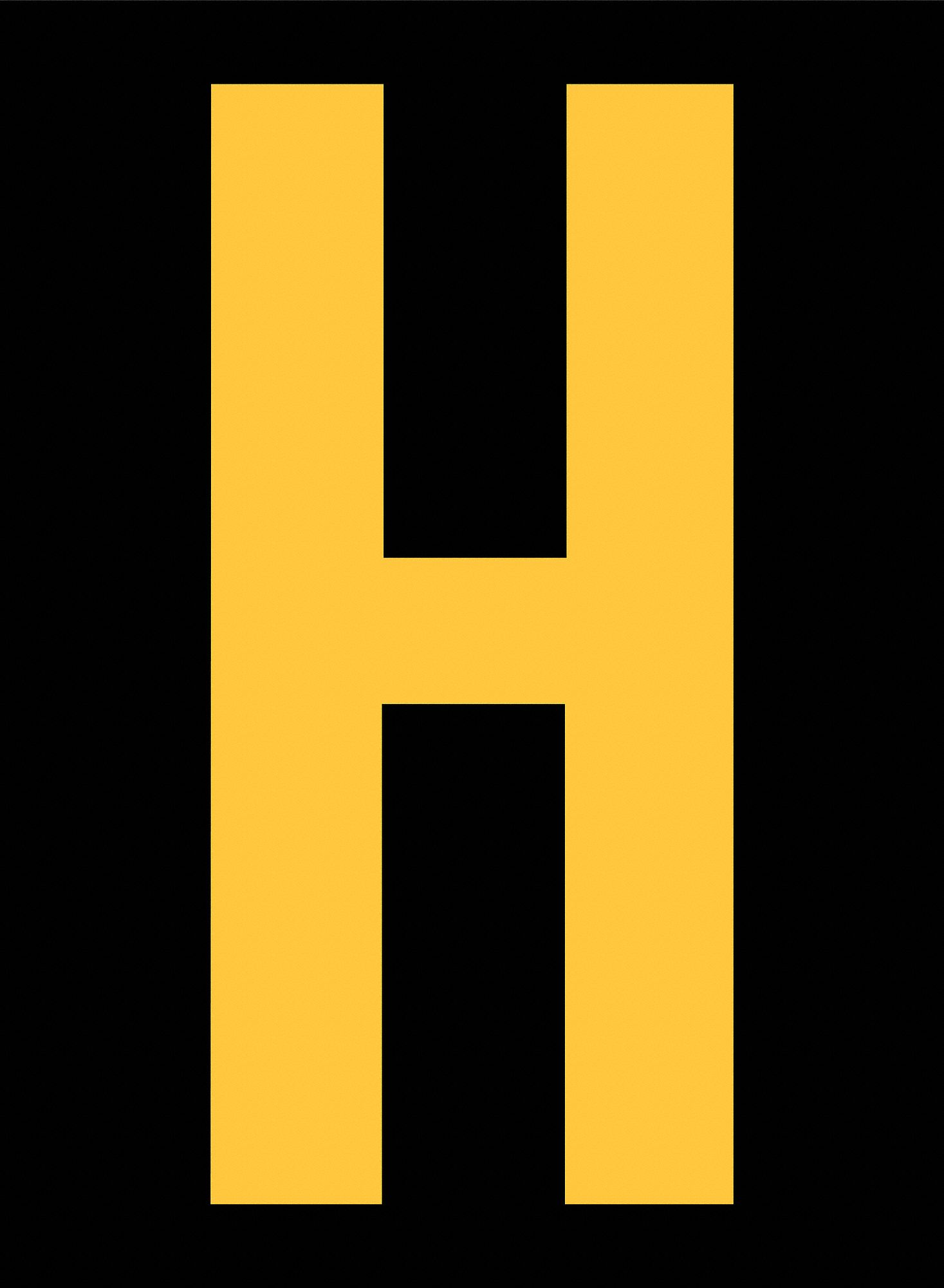 Letter Label: 2 1/2 in Character Ht, Indoor/Outdoor, Engineer-Grade Retroreflective, Yellow, 25 PK