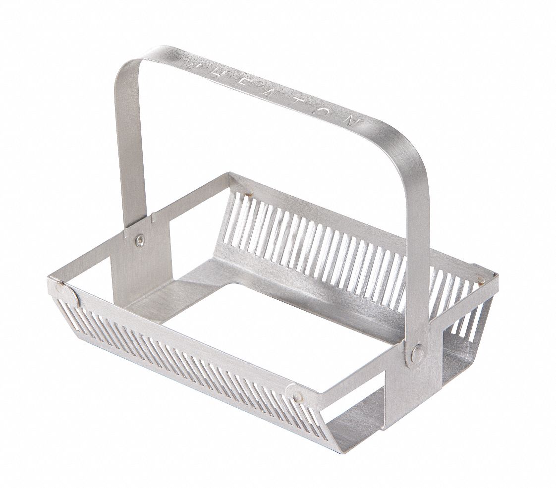 Slide Staining Dish: Soda Lime Glass, 121 mm Overall Lg, 90 mm Overall Wd, Silver, 121 x 90 x 66 mm