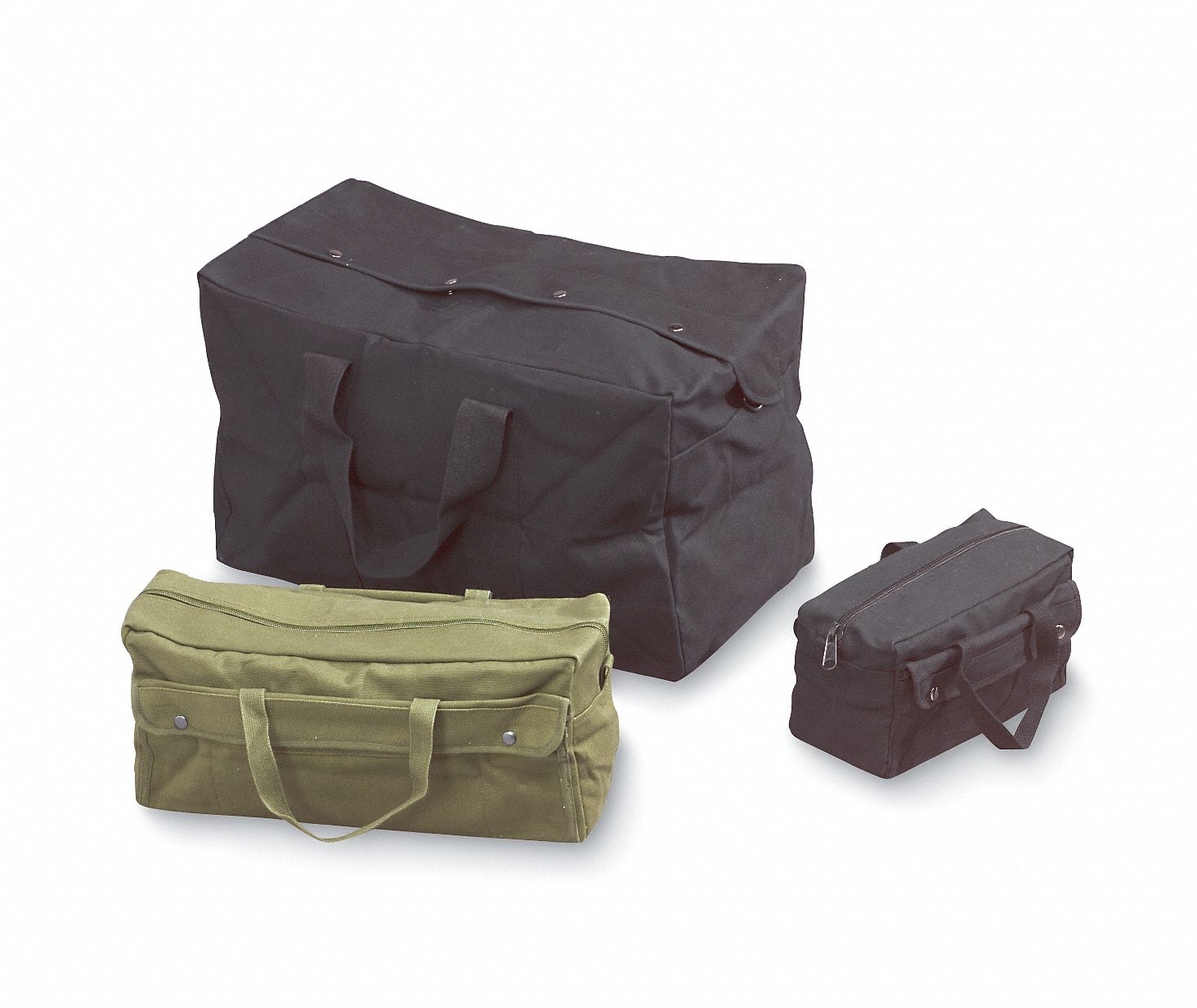 Tool Bag: Canvas, 4 Pockets, 19 in Overall Wd, 6 in Overall Dp, 9 in Overall Ht, Green