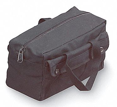 Tool Bag: Canvas, 4 Pockets, 11 in Overall Wd, 6 in Overall Dp, 7 in Overall Ht, Black