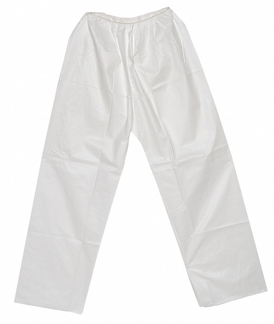 white elastic pants