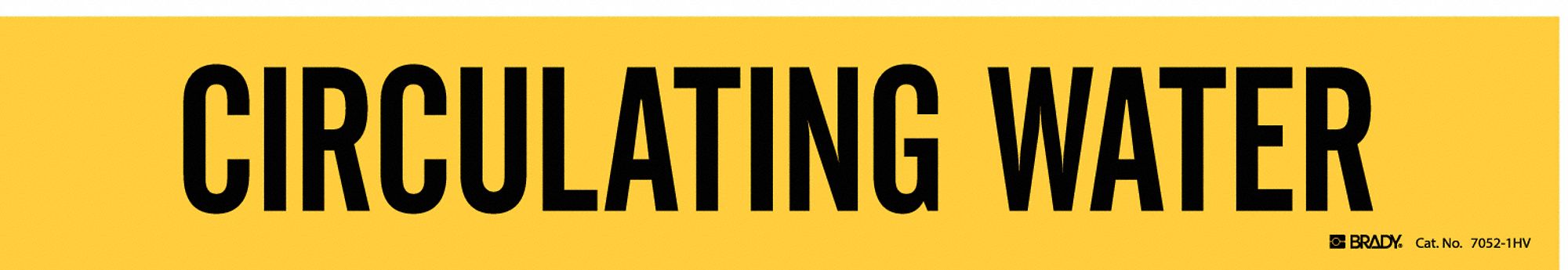 Pipe Marker: Circulating Water, Yellow, Black, Fits 8 in and Larger Pipe O.D., 1 Pipe Markers