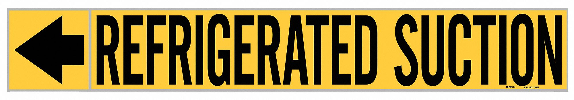 Pipe Marker: Refrigerated Suction, Yellow, Black, Fits 2 1/2 to 6 in Pipe O.D., 25 Pipe Markers