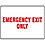 Emergency Exit Fire Sign,7 x 10In,R/WHT