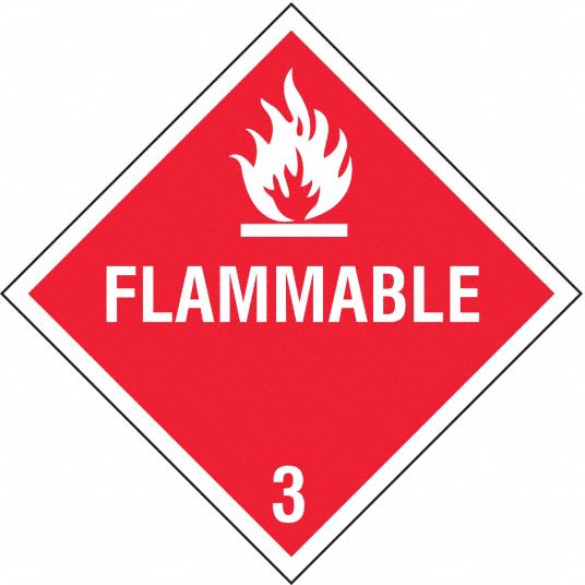 Flammable, 10 3/4 in Label Wd, DOT Container Placard - 9ECP0|DOTP-0034 ...