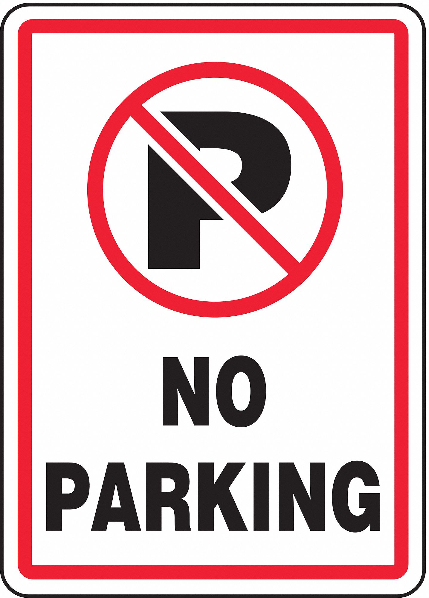 Parking Sign,14 x 10In,R and BK/WHT,AL