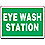 Eye Wash Sign,10 x 14In,WHT/GRN,AL,ENG