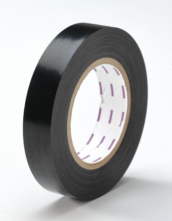 Floor Marking Tape: Gen Purpose, Solid, Black, 1 in x 180 ft, 5 mil Tape Thick, Approved Vendor