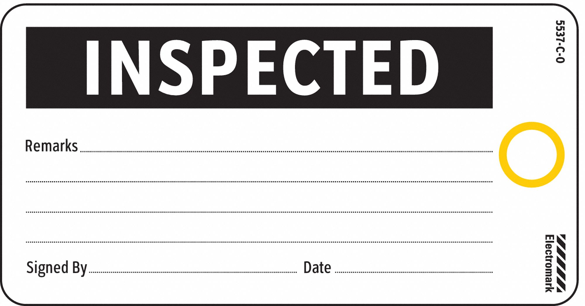 Tag: 3 in Wd, 5 3/4 in Ht, White, Rectangle, Cardstock, Indoor, English, 25 PK