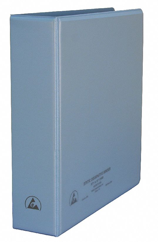 Ring Binder: 3 in Ring Size, Round, 575 Sheet Capacity, Plain, Vinyl, Blue, 0 Pockets