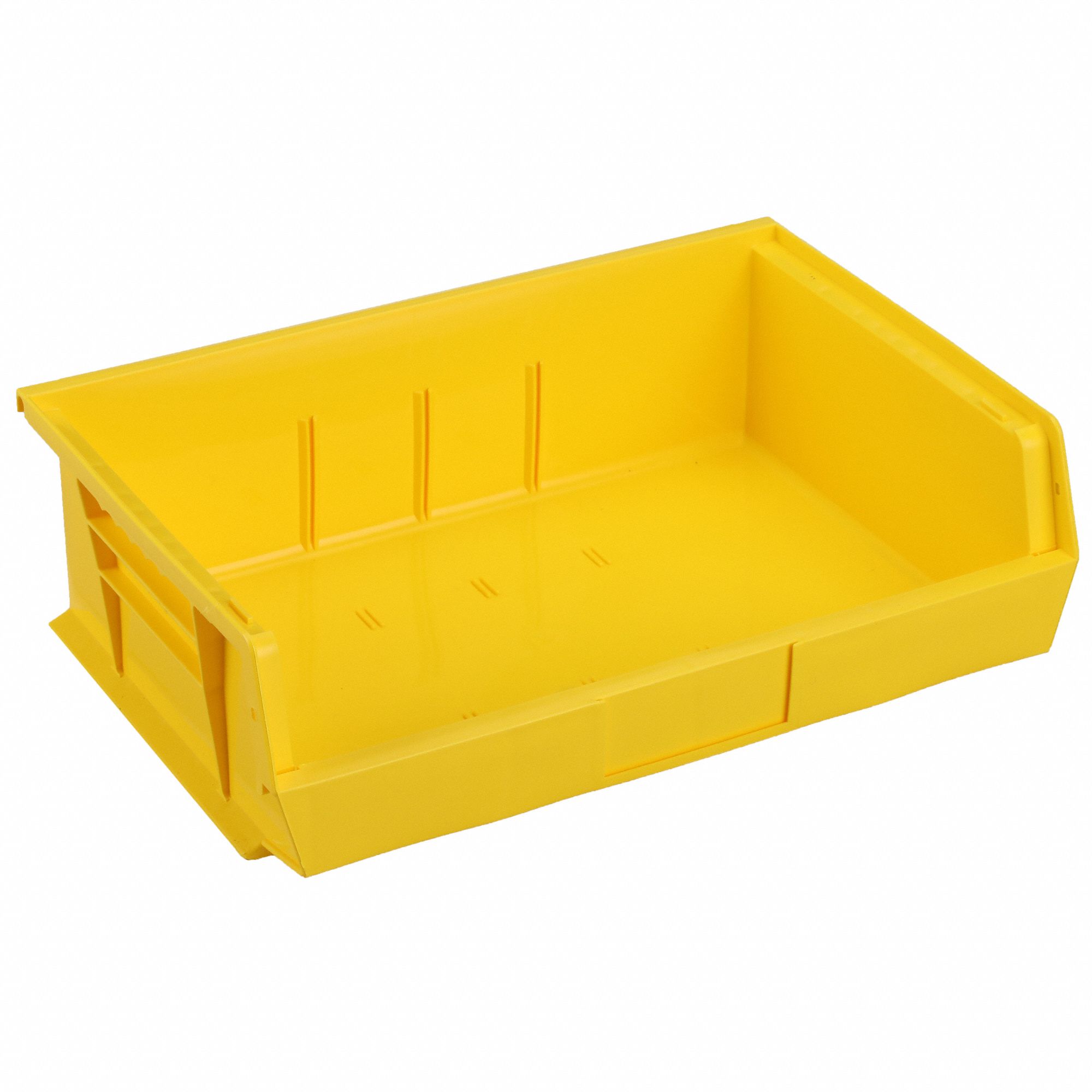 HANG AND STACK BIN, 16½ IN X 10⅞ IN X 5 IN, YELLOW, LABEL HOLDERS
