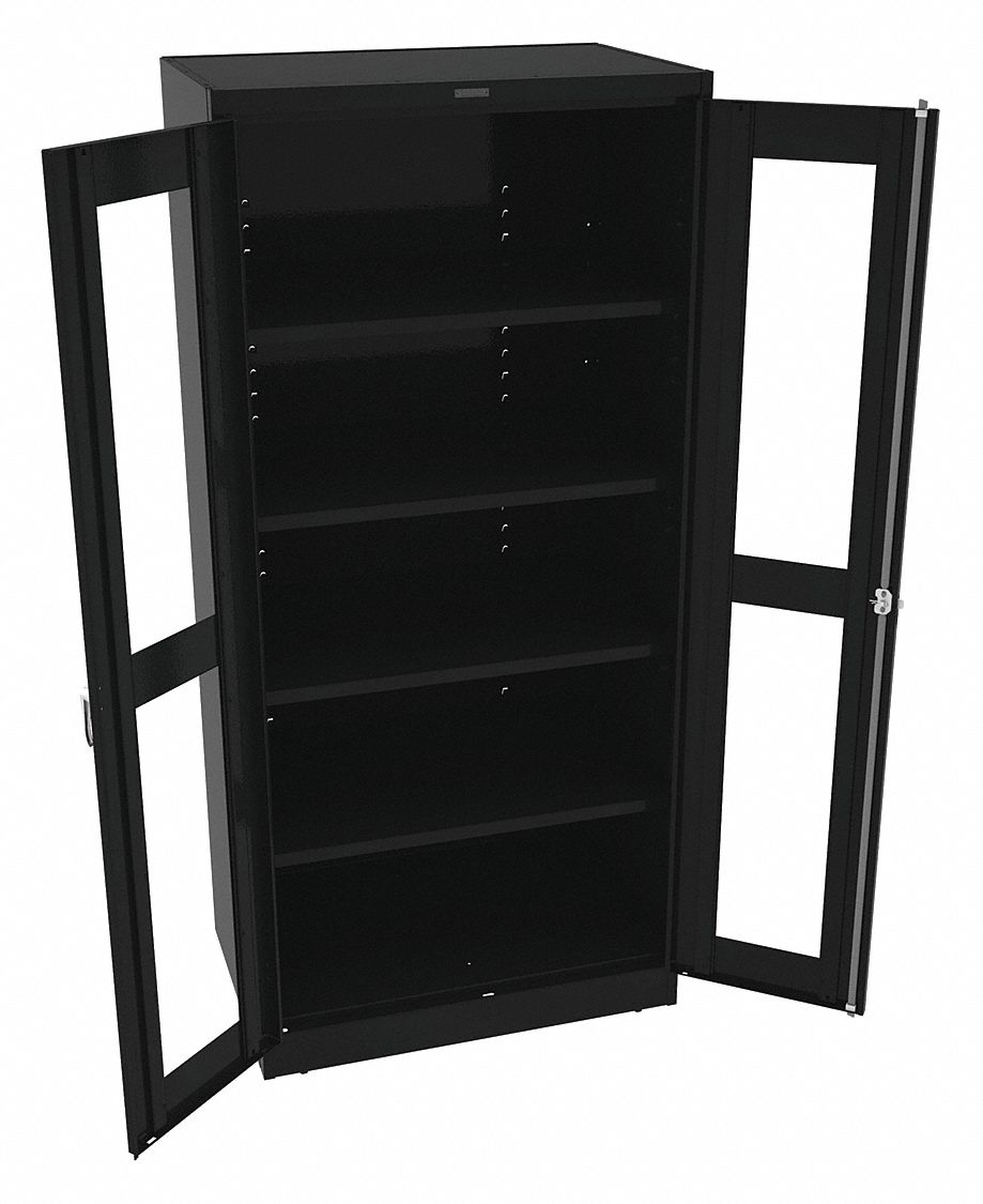 STORAGE CABINET, 36 X 24 X 78 IN, LEVELING, 4 ADJUSTABLE SHELVES, SWING HANDLE/KEYED