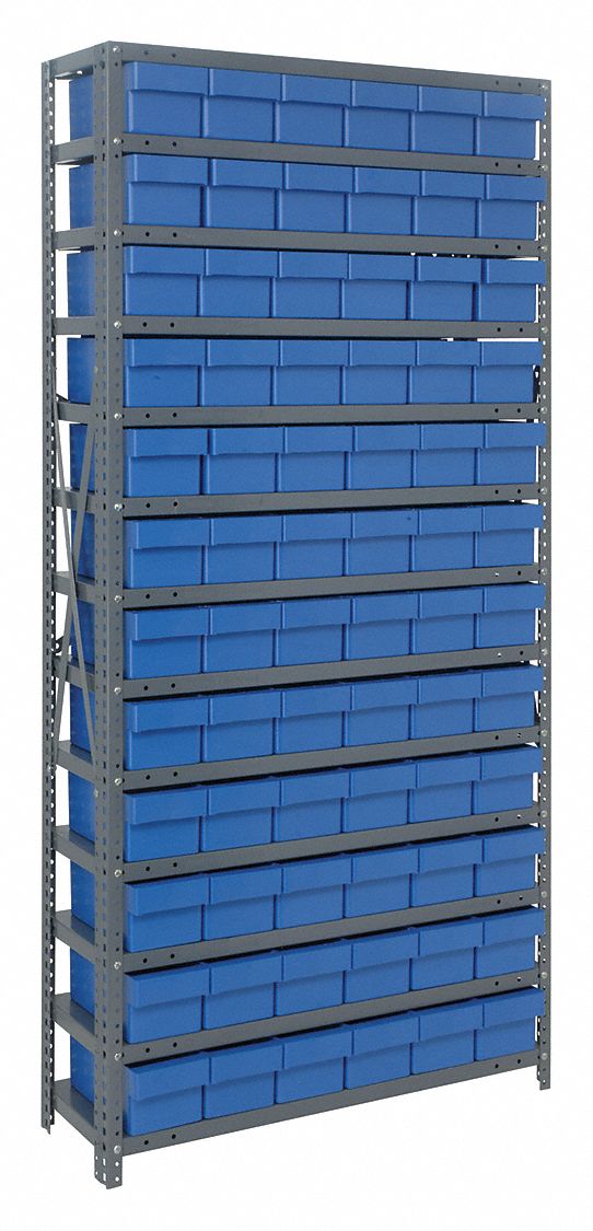 QUANTUM STORAGE SYSTEMS, 36 in x 12 in x 75 in, 1 Sided, Bin Shelving