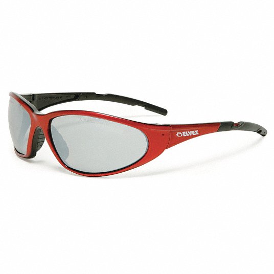 Elvex XTS Safety Glasses with Black Frame and Silver Mirror Lens ANSI Z87 