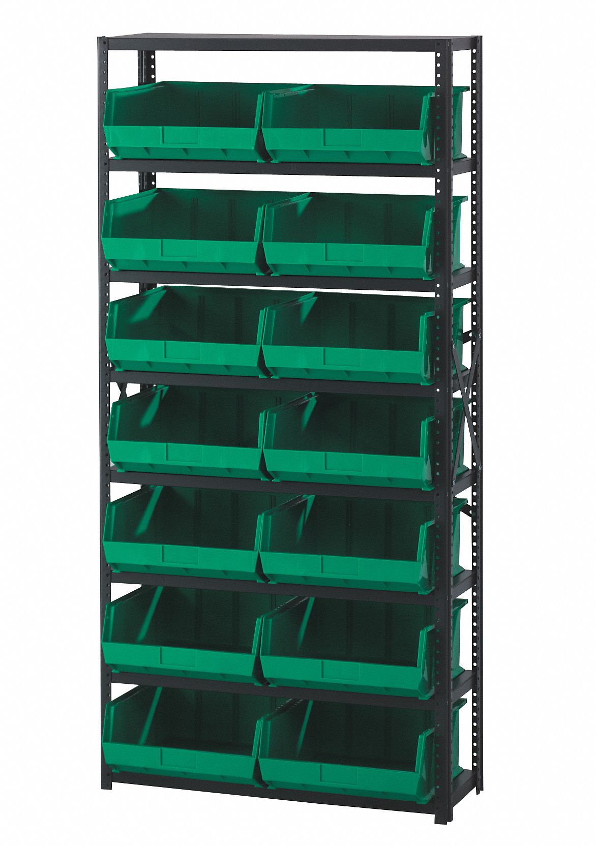 QUANTUM STORAGE SYSTEMS, 36 in x 12 in x 75 in, 1 Sided, Bin Shelving 8CZV4QSBU245BK Grainger