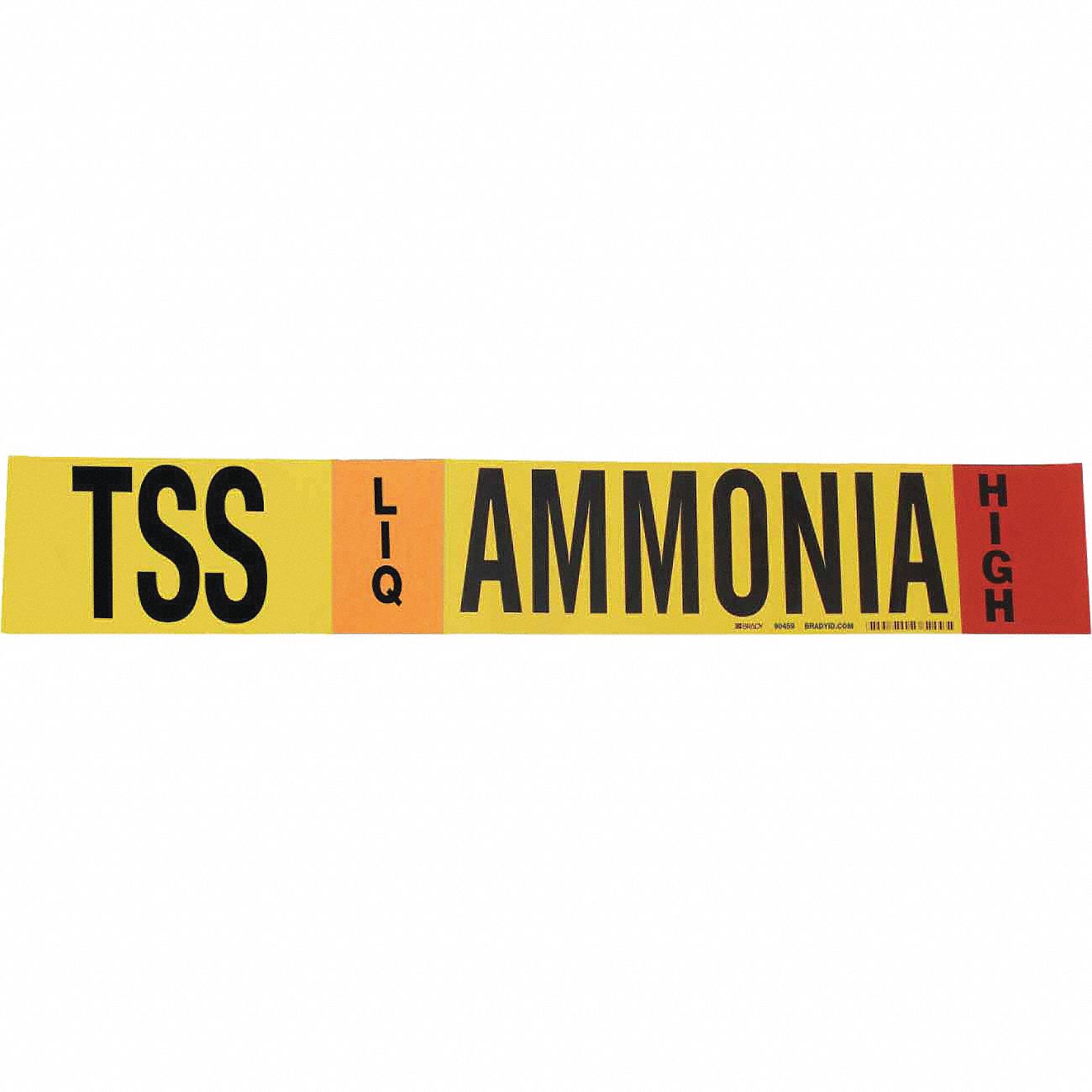 Pipe Marker: TSS, LIQ, High, Fits 8 in and Larger Pipe O.D., 1 Pipe Markers, Without