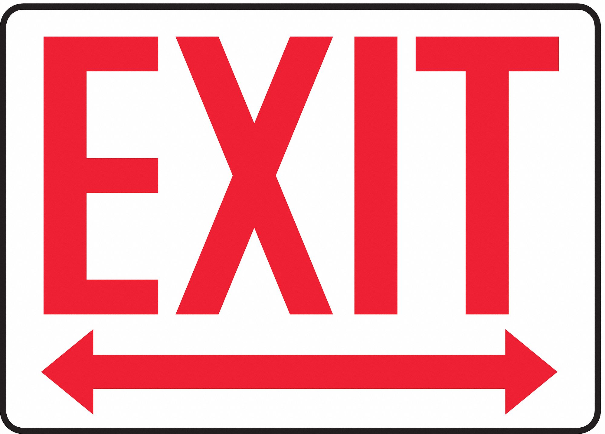 Exit Sign,10 x 14In,R/WHT,AL,Exit,ENG