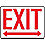 Exit Sign,10 x 14In,R/WHT,AL,Exit,ENG