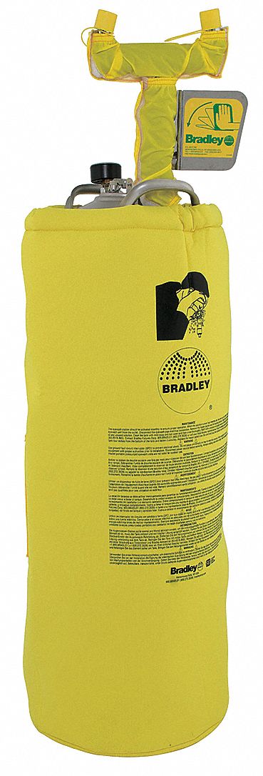 Heated Eyewash Station: Pressurized, 120 V AC, 15 gal Cap, Eyes, Water Preservative, Yellow