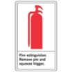 Fire Extinguisher Remove Pin and Squeeze Trigger Signs