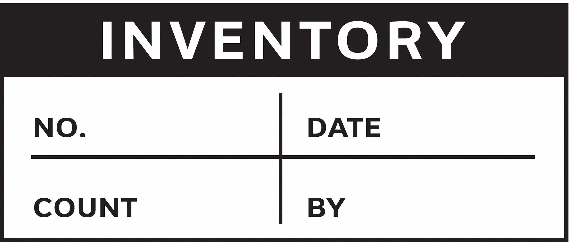 Inspection Label: 1 1/2 in Wd, 5/8 in Ht, Black/White, Rectangle, Laminated, Polyester, 350 PK