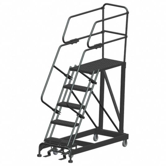 BALLYMORE Rolling Work Platform: 5 Steps, 50 in Platform Ht, 24 in ...