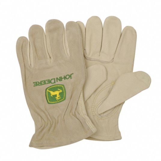 JOHN DEERE Leather Gloves, Cowhide, John Deere, XL, PR 9F981JD3904