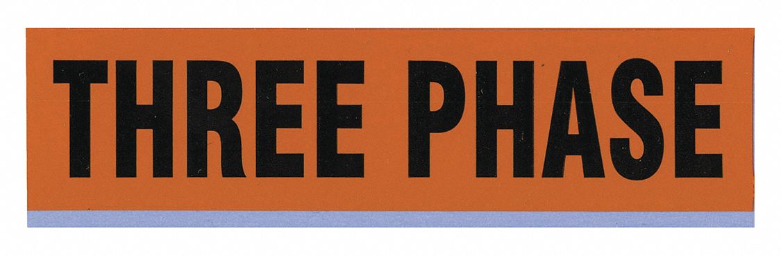 Conduit and Voltage Marker: Three Phase, Orange, Black, Fits 3 in and Smaller Pipe O.D.