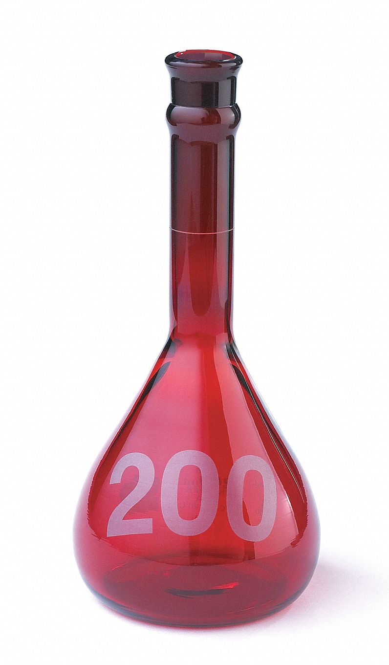 KIMBLE 1,000 mL / 34 oz Glass Volumetric Flask, Clear, Height 238 mm