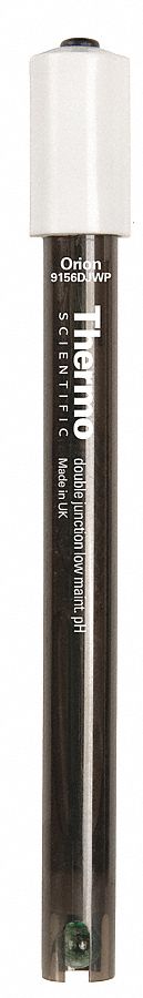 pH Electrode: pH, BNC, Double/Wick, Std, Epoxy, 1 m Cable Lg, Electrodes: pH