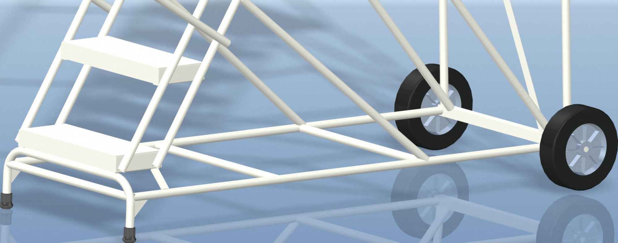 BALLYMORE 9Step Wheelbarrow Ladder, Ribbed Step Tread, 123 in Overall