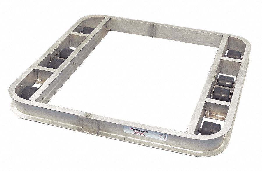 Open-Deck Aluminum Pallet Dolly: 6, 000 lb Load Capacity, 42 in x 42 in x 4 1/2 in