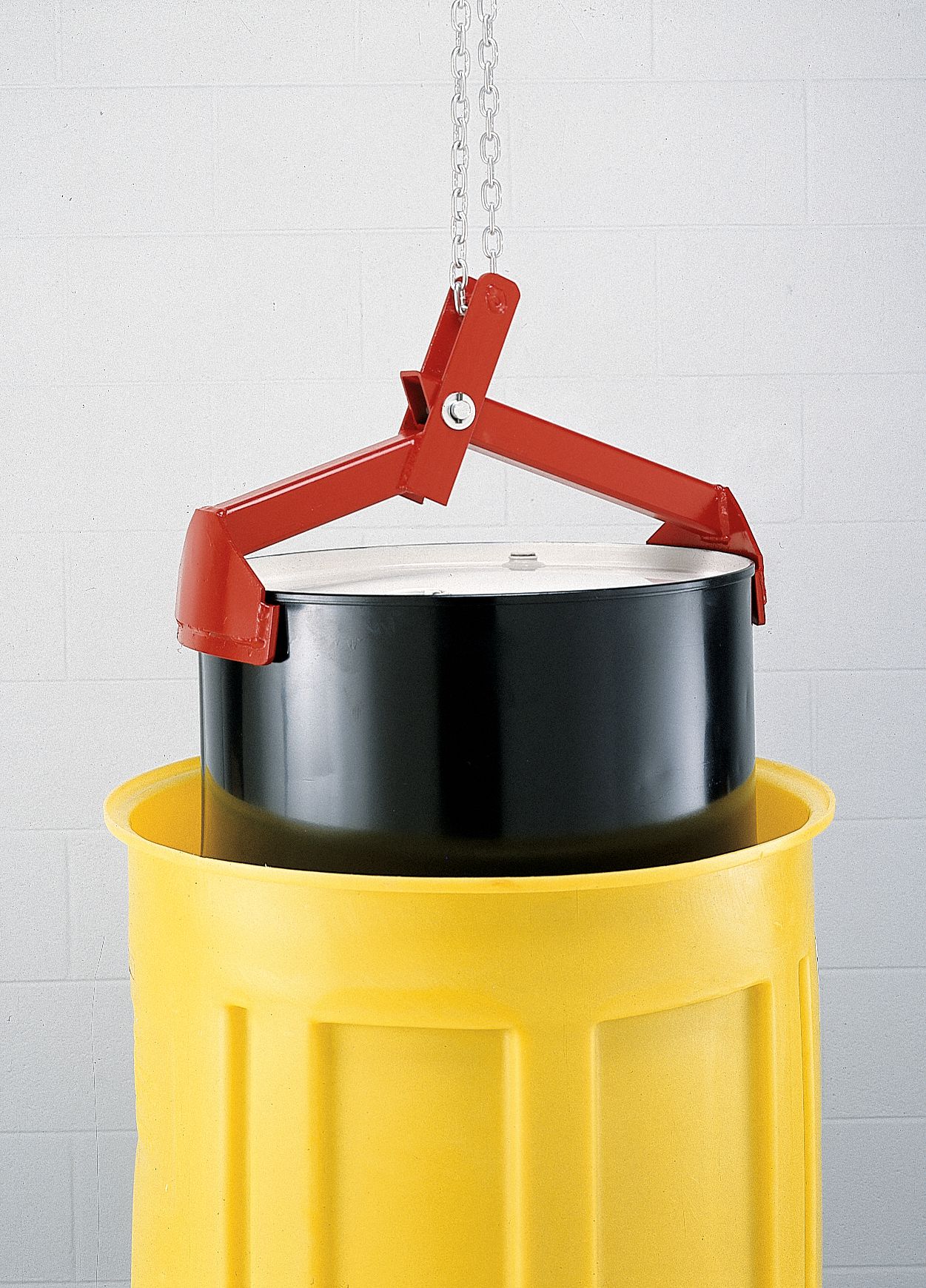 Drum and Pail Lifter: 2 Grip Points, For 55 to 85 gal Drum Capacity, Metal, Rim, Vertical