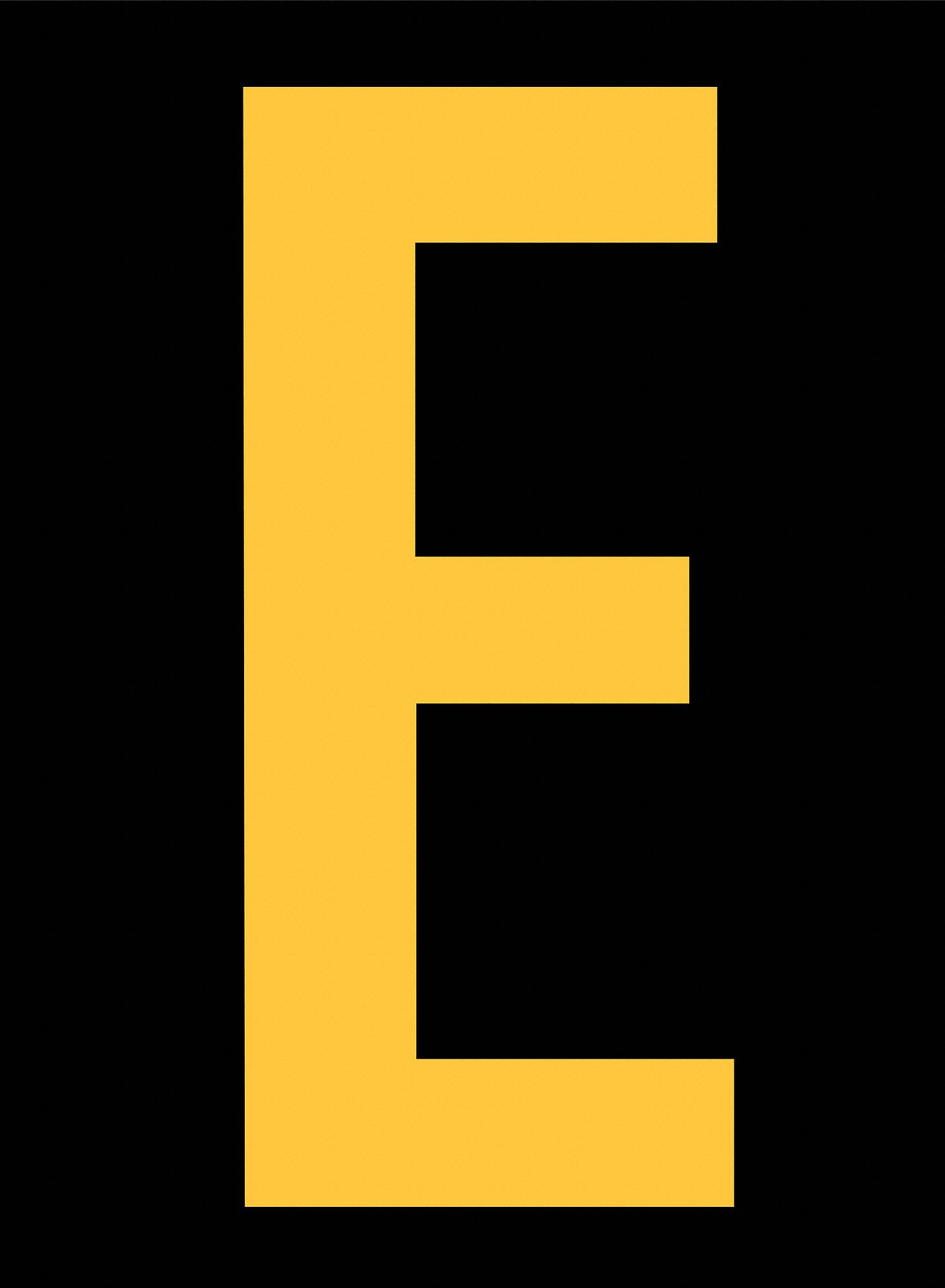 Letter Label: 2 1/2 in Character Ht, Indoor/Outdoor, Engineer-Grade Retroreflective, Yellow, 25 PK