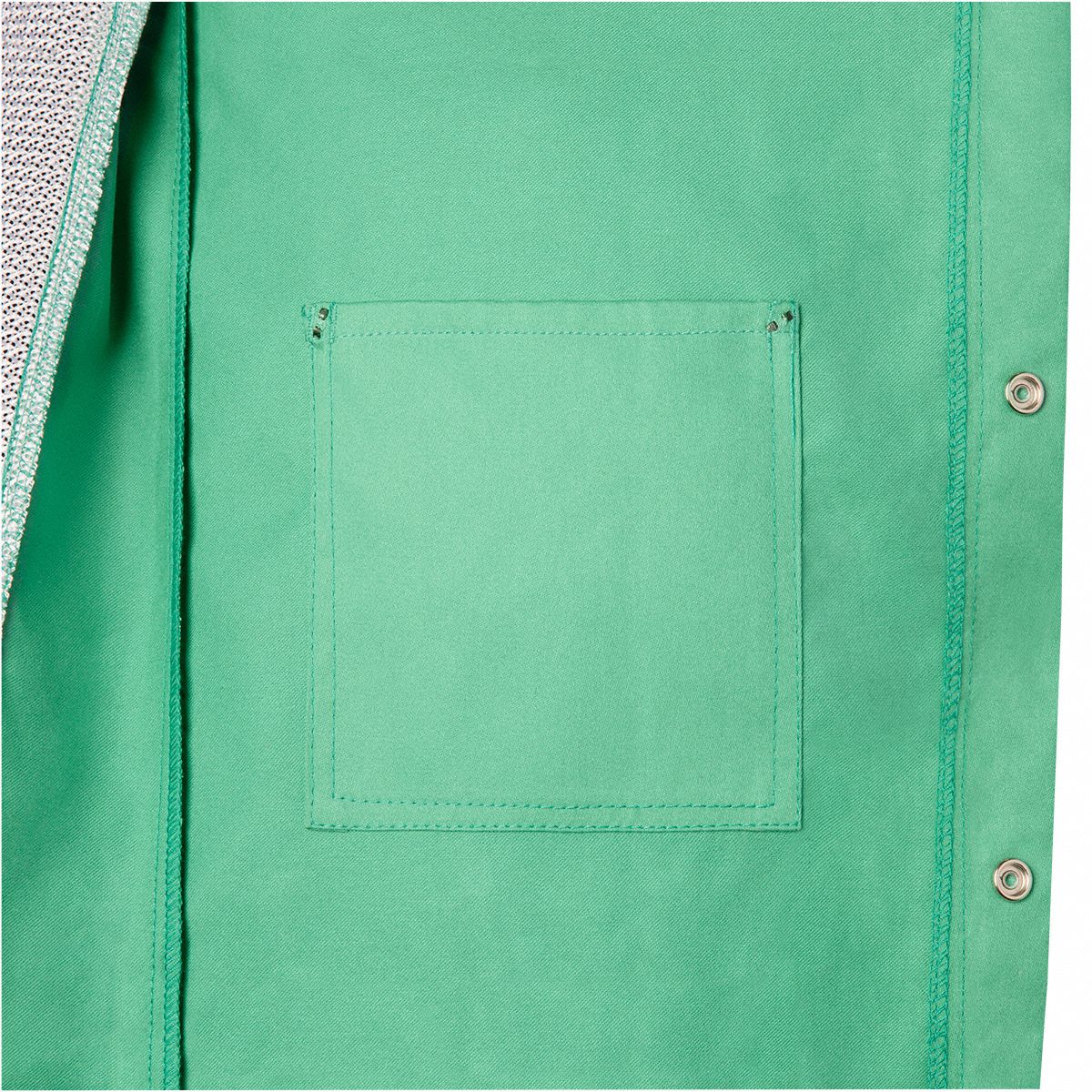 STEINER Welding Jacket: Men's, Cotton ( 9 oz ), Green, Snaps, 2 Total ...