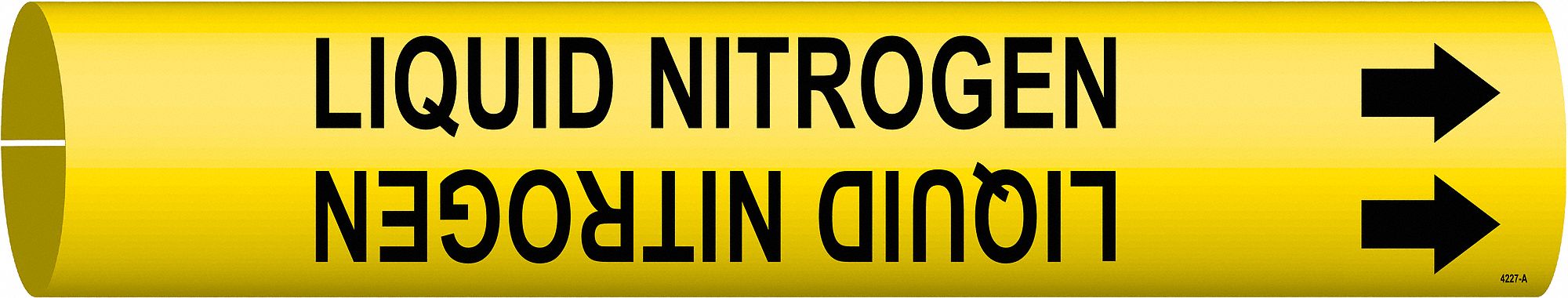 Pipe Marker: Liquid Nitrogen, Yellow, Black, Fits 3/4 to 1 3/8 in Pipe O.D., 1 Pipe Markers