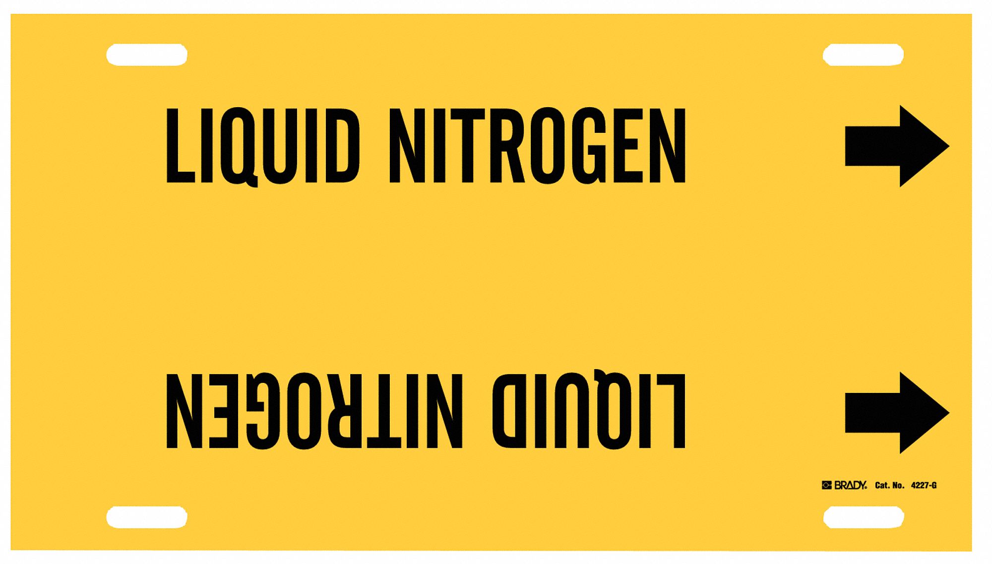 Pipe Marker: Liquid Nitrogen, Yellow, Black, Fits 8 to 9 7/8 in Pipe O.D., 1 Pipe Markers